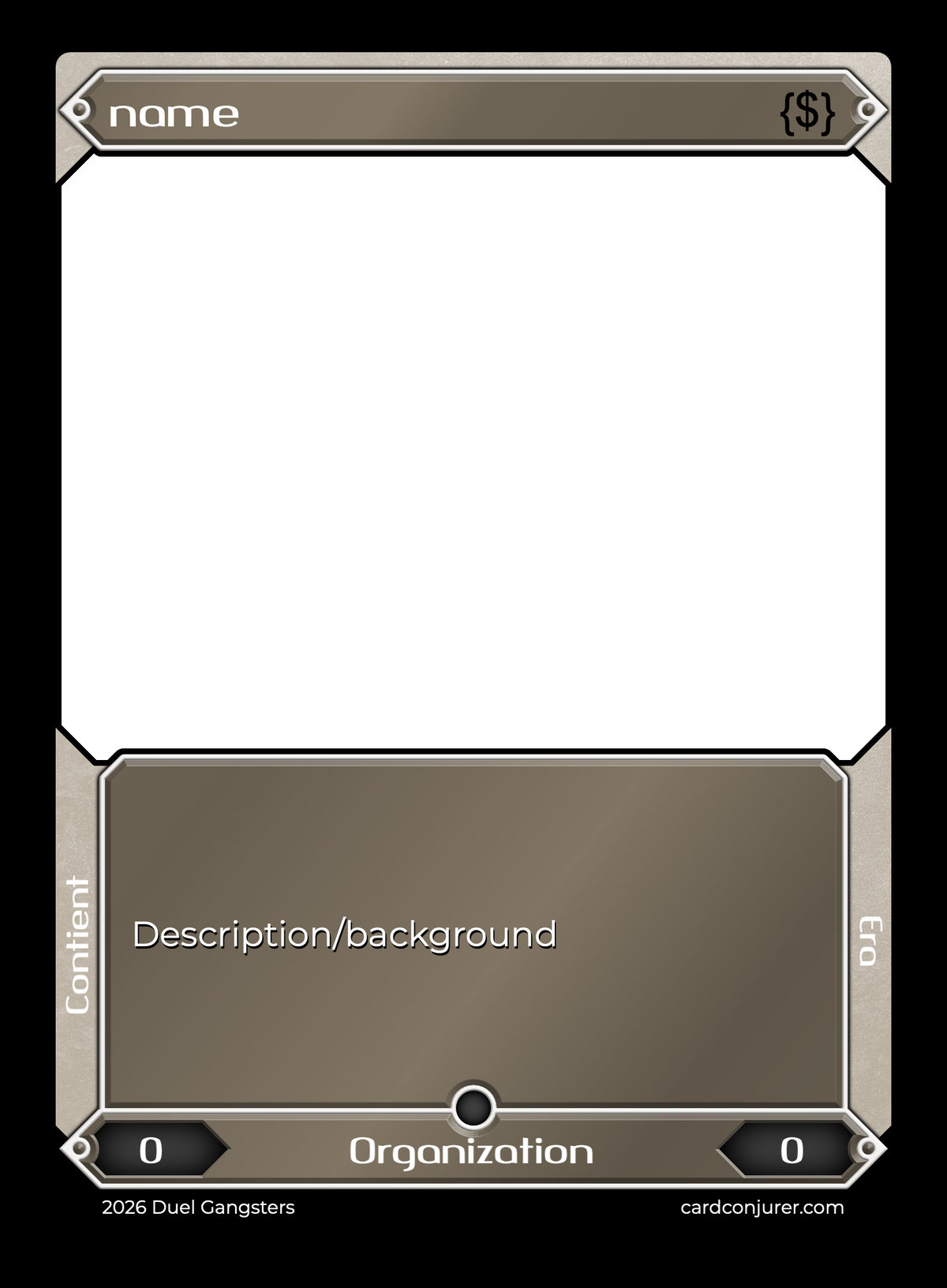 Customized card in game